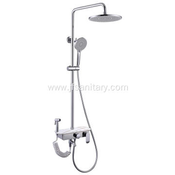 White Shower Set With Towel Hook